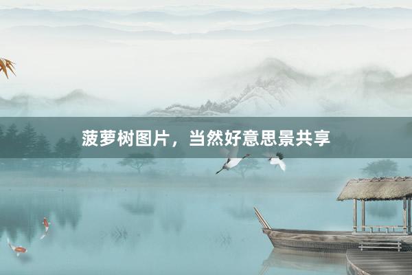 菠萝树图片，当然好意思景共享
