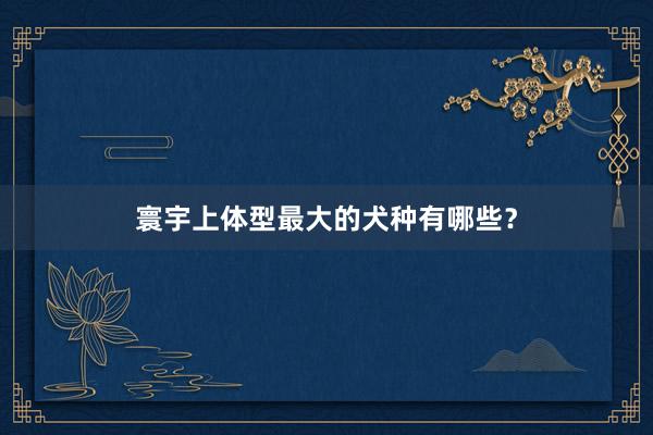 寰宇上体型最大的犬种有哪些？